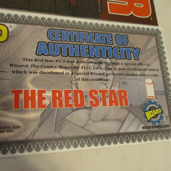 The Red Star Wizard 1/2 Medium Black Red White Graphic Comic Book With COA - Picture 2 of 6